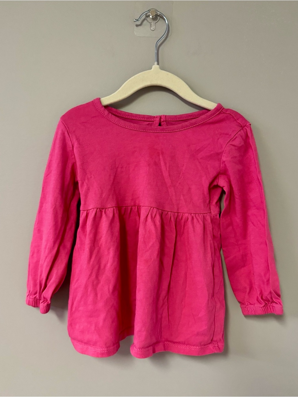 George Hot Pink Long-Sleeve Peplum Top for Girls